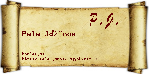 Pala János névjegykártya